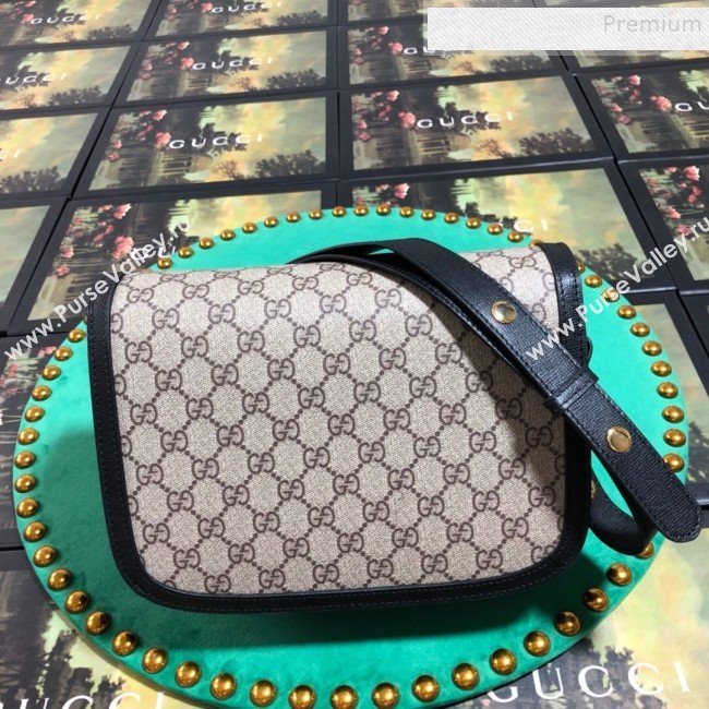 Gucci GG Canvas 1955 Horsebit Small Shoulder Bag 602204 Black 2019 (BLWX-9100806)