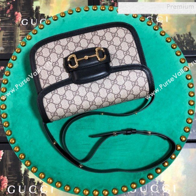 Gucci GG Canvas 1955 Horsebit Small Shoulder Bag 602204 Black 2019 (BLWX-9100806)