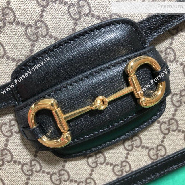 Gucci GG Canvas 1955 Horsebit Small Shoulder Bag 602204 Black 2019 (BLWX-9100806)