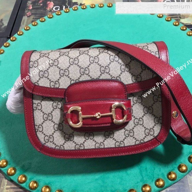 Gucci GG Canvas 1955 Horsebit Mini Shoulder Bag 602205 Red 2019 (BLWX-9100808)