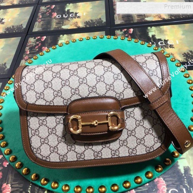 Gucci GG Canvas 1955 Horsebit Small Shoulder Bag 602204 Brown 2019 (BLWX-9100804)