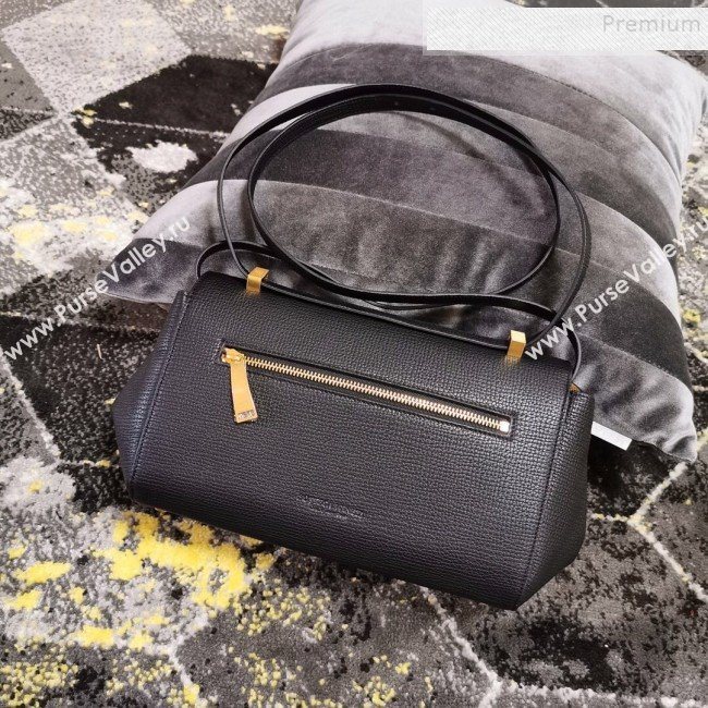 Bottega Veneta Grained Leather Small BV Angle Shoulder Bag Black 2019 (XYD-9100817)