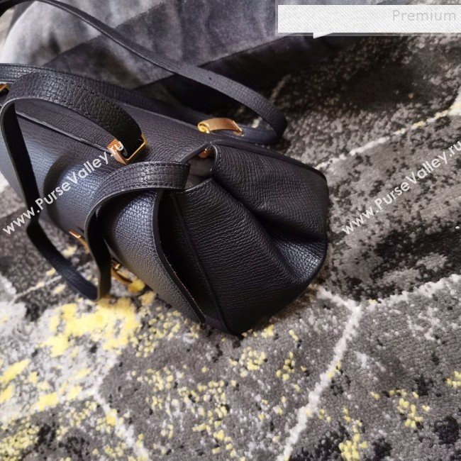 Bottega Veneta Grained Leather Small BV Angle Shoulder Bag Black 2019 (XYD-9100817)