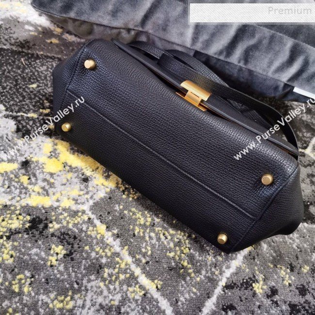 Bottega Veneta Grained Leather Small BV Angle Shoulder Bag Black 2019 (XYD-9100817)