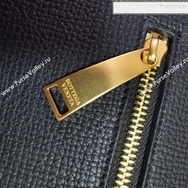 Bottega Veneta Grained Leather Small BV Angle Shoulder Bag Black 2019 (XYD-9100817)