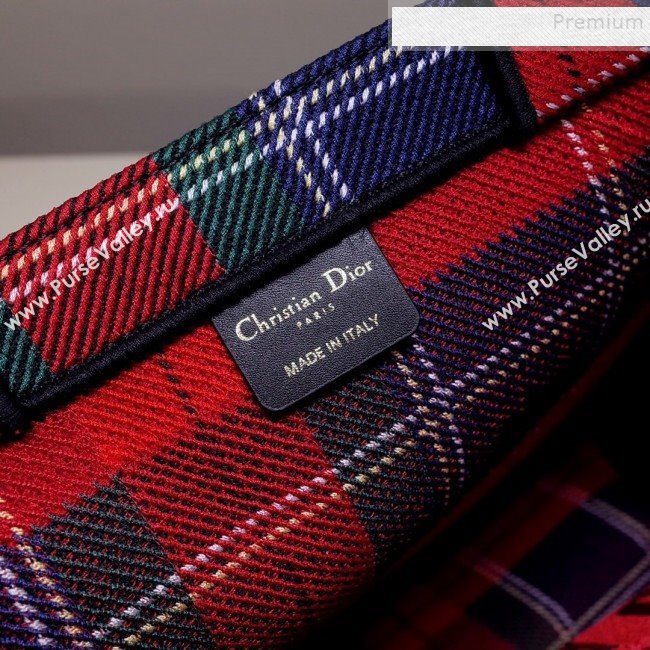 Dior Book Tote Large Bag in Cotton Canvas Check Red/Green/Blue 2019 (BINF-9100903)