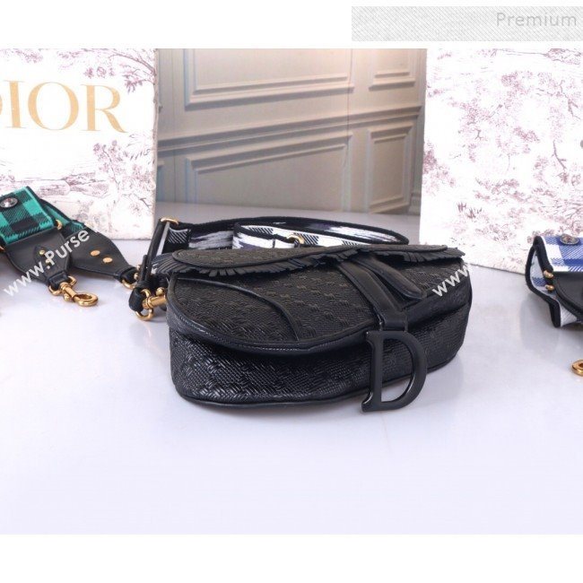 Dior Saddle Medium Bag in Ultra Matte Embossed Leather Black 2019 (BINF-9100906)