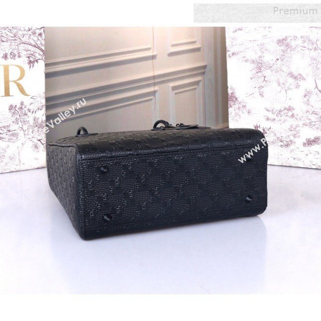 Dior Lady Dior Medium Bag in Ultra Matte Embossed Calfskin Black 2019 (BINF-9100908)