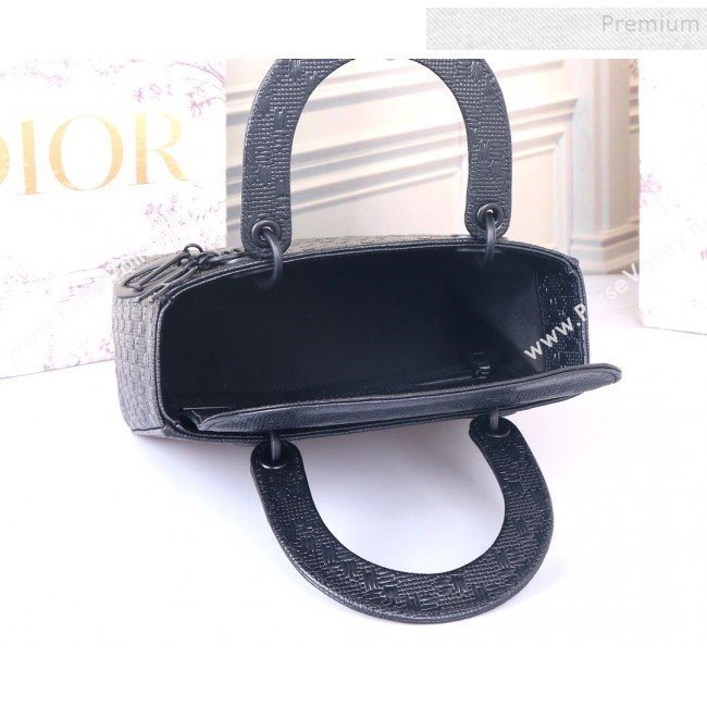 Dior Lady Dior Medium Bag in Ultra Matte Embossed Calfskin Black 2019 (BINF-9100908)