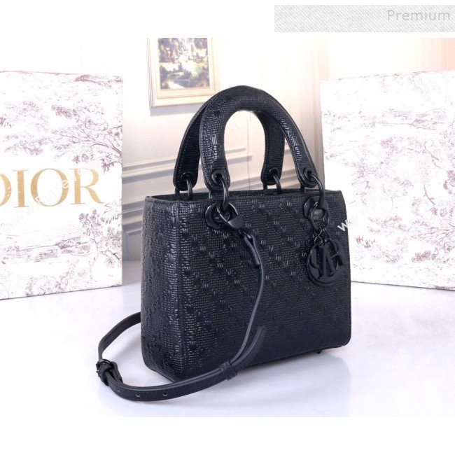 Dior Lady Dior Small Bag in Ultra Matte Embossed Calfskin Black 2019 (BINF-9100909)