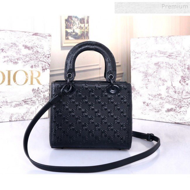 Dior Lady Dior Small Bag in Ultra Matte Embossed Calfskin Black 2019 (BINF-9100909)