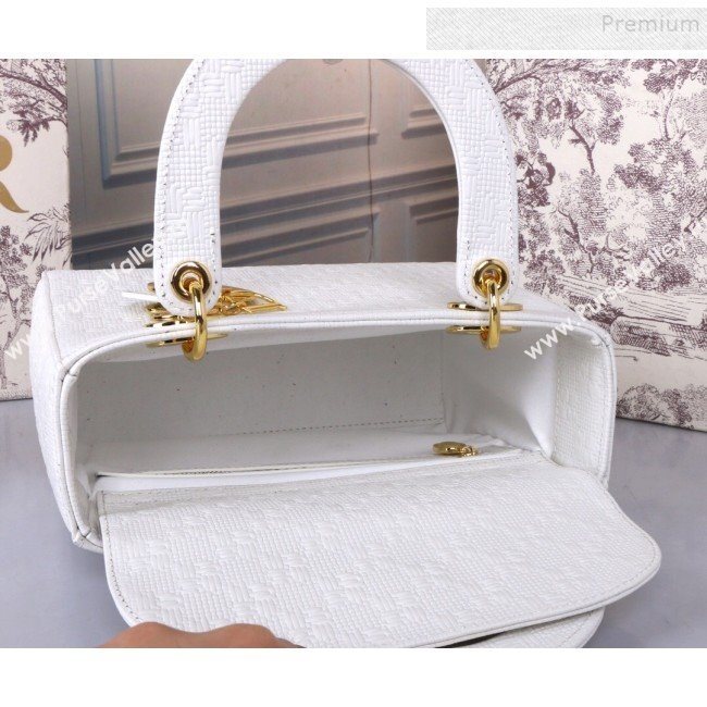 Dior Lady Dior Medium Bag in Ultra Matte Embossed Calfskin White 2019 (BINF-9100911)