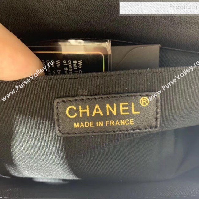 Chanel Tweed Medium Boy Flap Bag Black/White/Blue 2019 (KAIS-9100712)