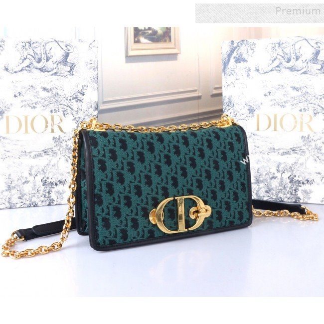 Dior 30 Montaigne CD Flap Bag in Green Oblique Canvas 2019 (BINF-9100919)