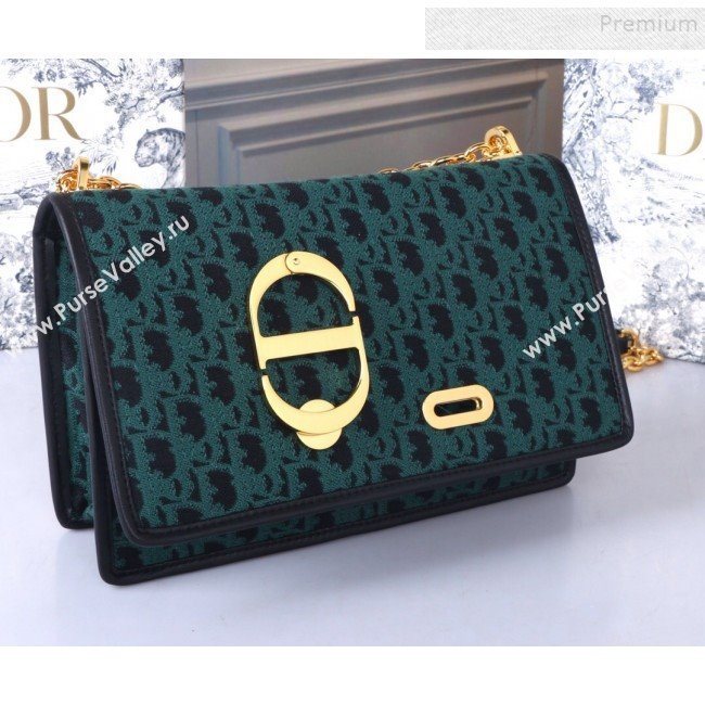 Dior 30 Montaigne CD Flap Bag in Green Oblique Canvas 2019 (BINF-9100919)