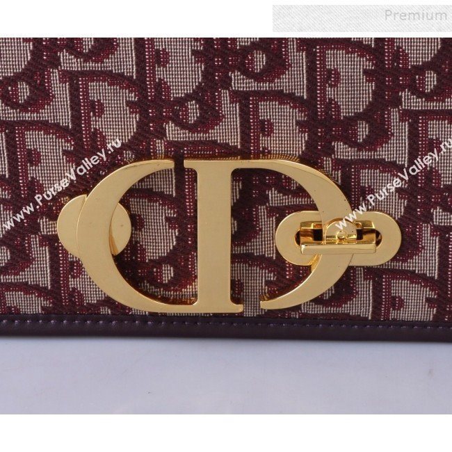 Dior 30 Montaigne CD Flap Bag in Burgundy Oblique Canvas 2019 (BINF-9100918)