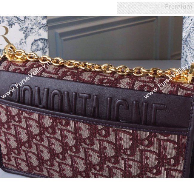 Dior 30 Montaigne CD Flap Bag in Burgundy Oblique Canvas 2019 (BINF-9100918)