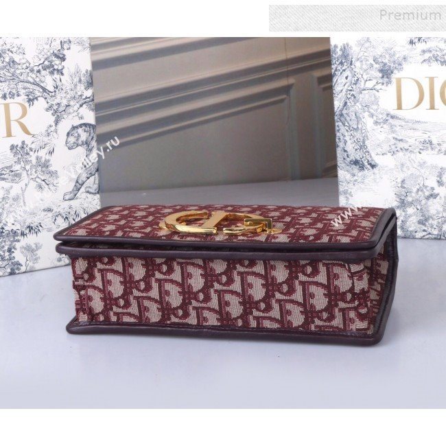 Dior 30 Montaigne CD Flap Bag in Burgundy Oblique Canvas 2019 (BINF-9100918)