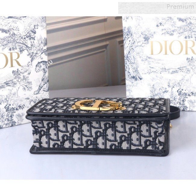 Dior 30 Montaigne CD Flap Bag in Blue Oblique Canvas 2019 (BINF-9100917)