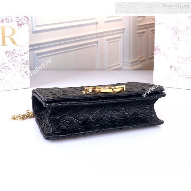 Dior 30 Montaigne CD Flap Bag in Pleated Leather Black 2019 (BINF-9100916)