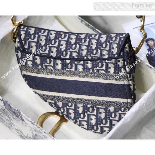 Dior Saddle Medium Bag in Embroidered Oblique Canvas Blue 2019 (BINF-9100920)