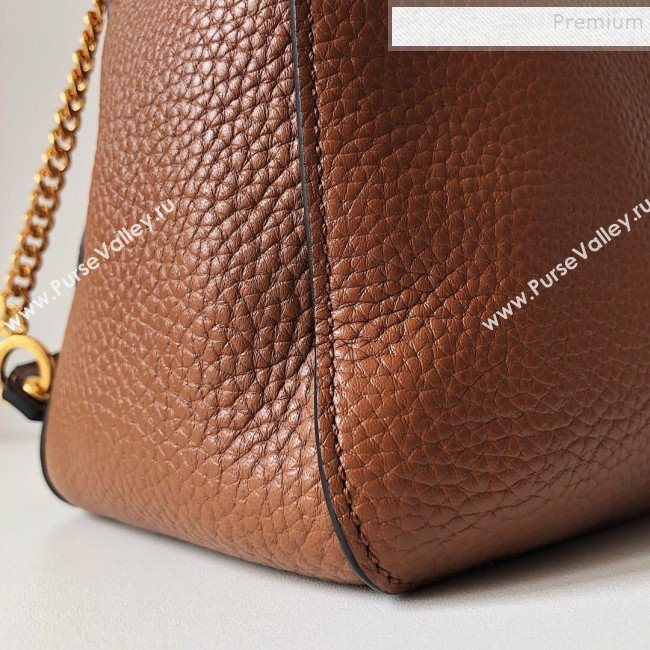 Valentino VSling Grainy Calfskin Hobo Shoulder Bag Brown 2019 (JJ3-9100922)