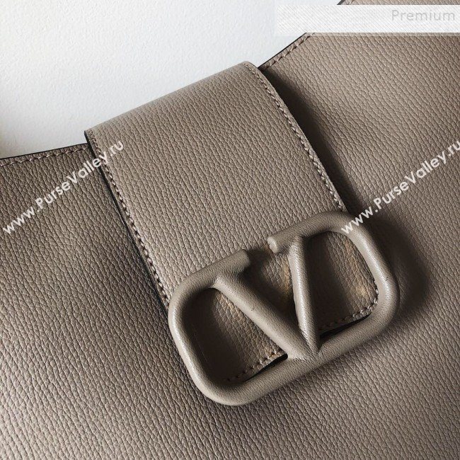 Valentino VSling Grainy Calfskin Hobo Shoulder Bag Grey 2019 (JJ3-9100923)