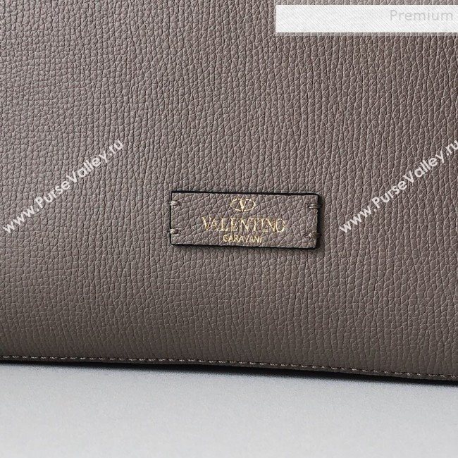 Valentino VSling Grainy Calfskin Hobo Shoulder Bag Grey 2019 (JJ3-9100923)