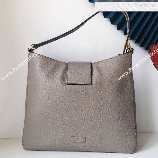 Valentino VSling Grainy Calfskin Hobo Shoulder Bag Grey 2019 (JJ3-9100923)