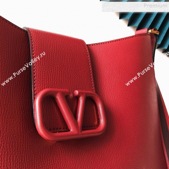 Valentino VSling Grainy Calfskin Hobo Shoulder Bag Red 2019 (JJ3-9100924)