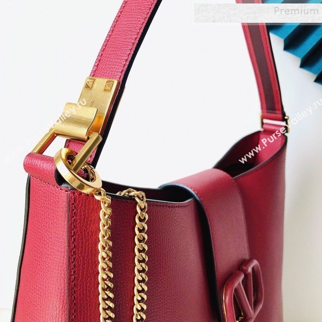 Valentino VSling Grainy Calfskin Hobo Shoulder Bag Red 2019 (JJ3-9100924)