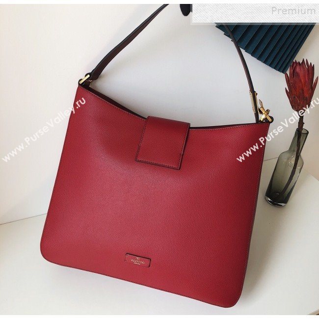 Valentino VSling Grainy Calfskin Hobo Shoulder Bag Red 2019 (JJ3-9100924)