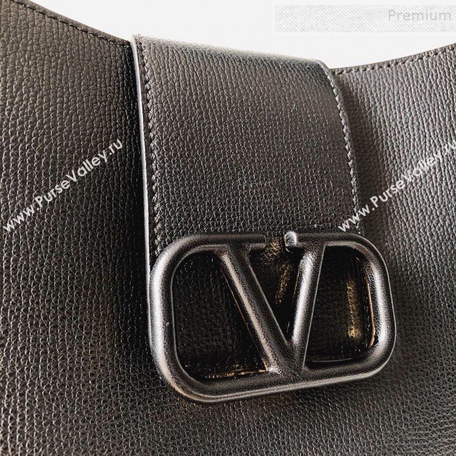 Valentino VSling Grainy Calfskin Hobo Shoulder Bag Black 2019 (JJ3-9100925)