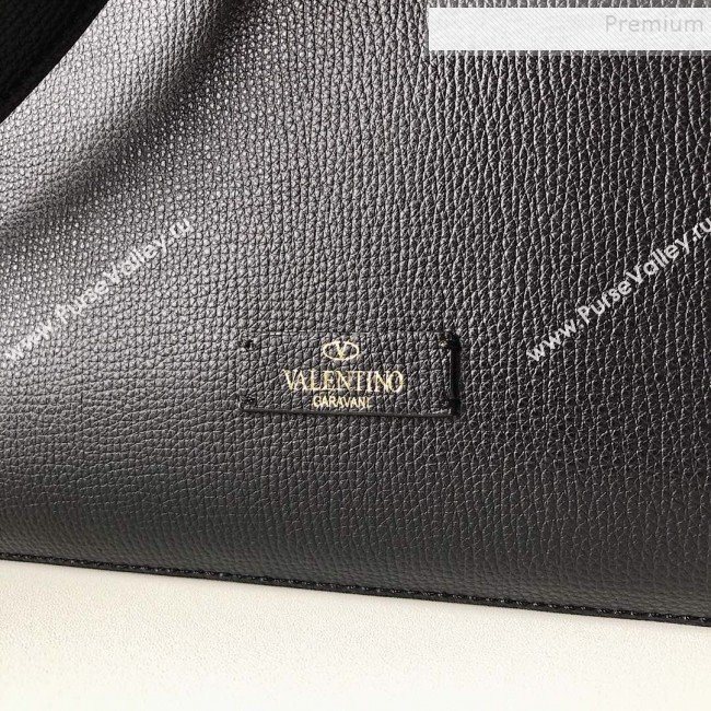 Valentino VSling Grainy Calfskin Hobo Shoulder Bag Black 2019 (JJ3-9100925)