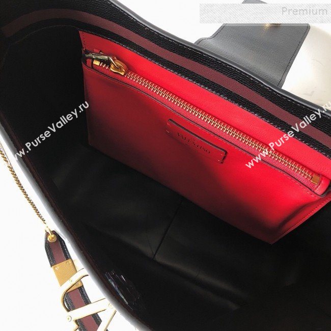 Valentino VSling Grainy Calfskin Hobo Shoulder Bag Black 2019 (JJ3-9100925)