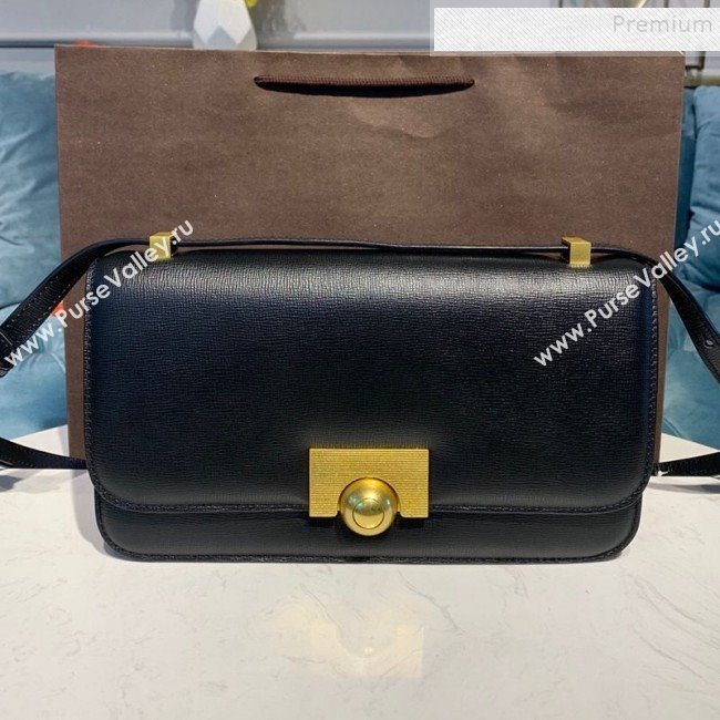 Bottega Veneta Medium Grained Calfskin BV Classic Ronde Shoulder Bag Black 2019 (MISU-9101014)
