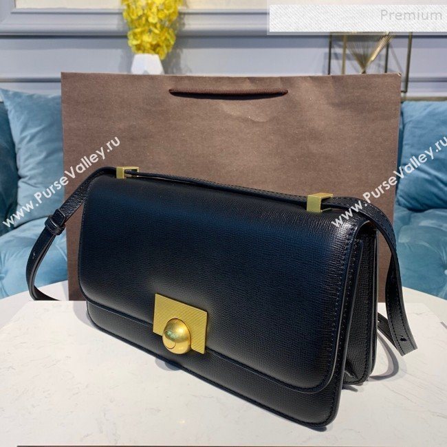 Bottega Veneta Medium Grained Calfskin BV Classic Ronde Shoulder Bag Black 2019 (MISU-9101014)