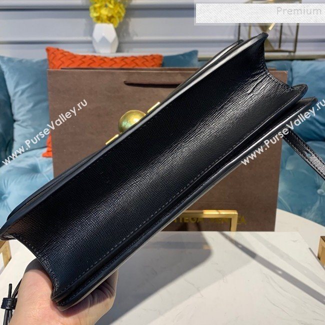 Bottega Veneta Medium Grained Calfskin BV Classic Ronde Shoulder Bag Black 2019 (MISU-9101014)