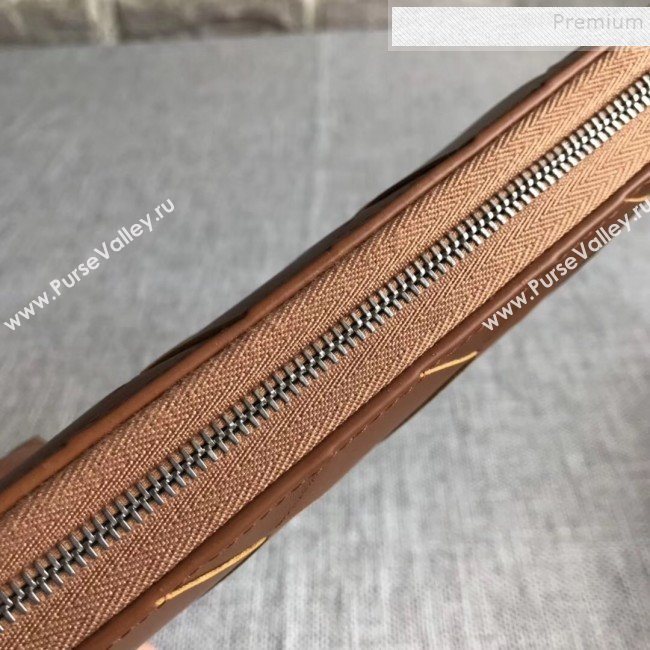Bottega Veneta Maxi Woven Long Zipped Wallet Brown 2019 (MISU-9101021)