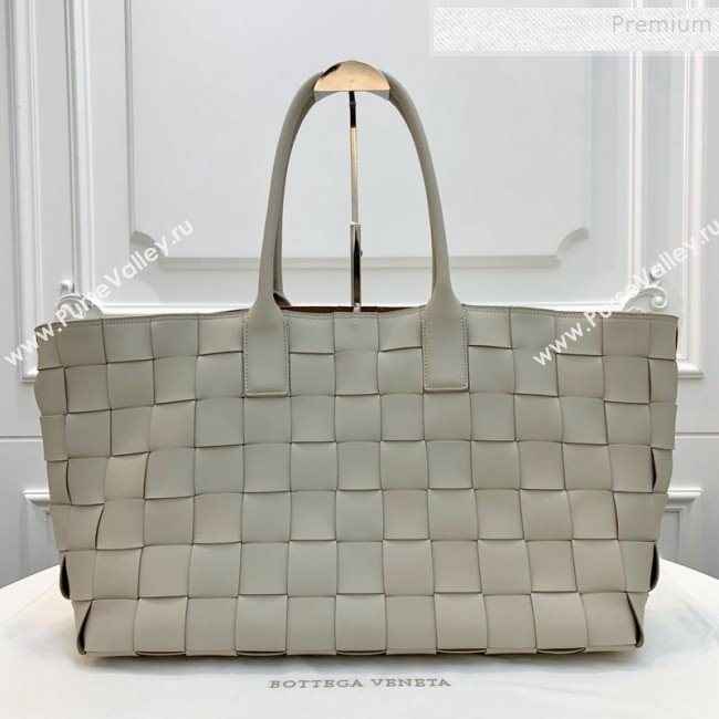 Bottega Veneta Medium Tote Bag in Maxi Woven Leather White 2019 (WEIP-9101023)