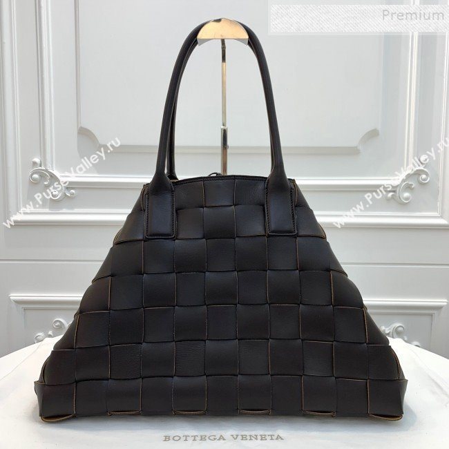 Bottega Veneta Medium Tote Bag in Maxi Woven Leather Dark Brown 2019 (WEIP-9101024)