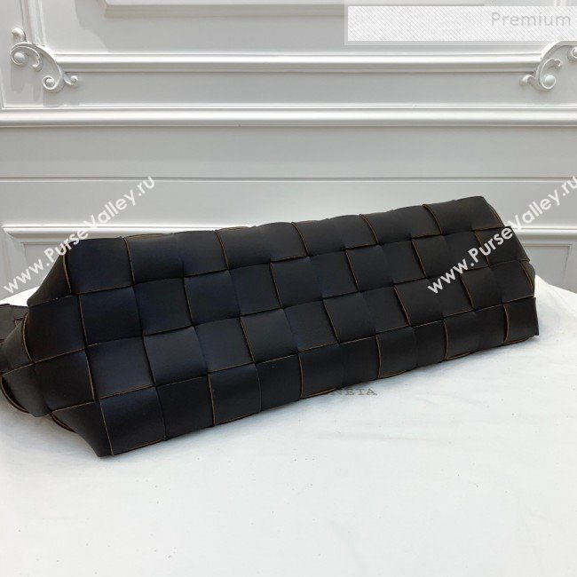 Bottega Veneta Medium Tote Bag in Maxi Woven Leather Dark Brown 2019 (WEIP-9101024)