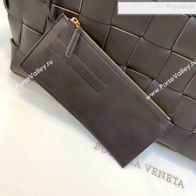 Bottega Veneta Medium Tote Bag in Maxi Woven Leather Dark Brown 2019 (WEIP-9101024)