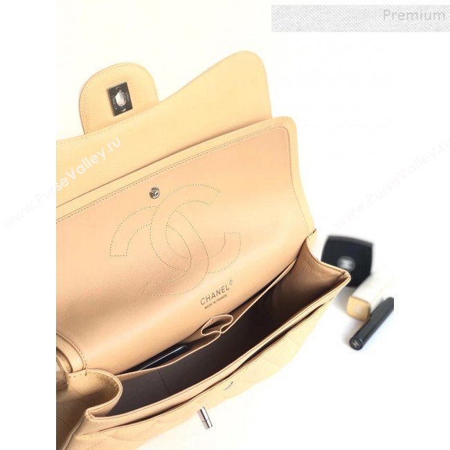 Chanel Caviar Leather Chain Jumbo Classic Flap Bag Apricot (Silver Hardware) (YD-9100993)