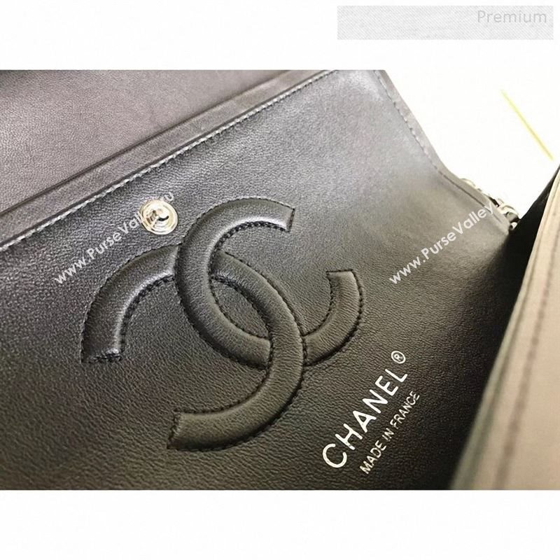 Chanel Patent Calfskin Medium Classic Flap Bag A1112 Black(Silver Hardware) (YD-9122880)