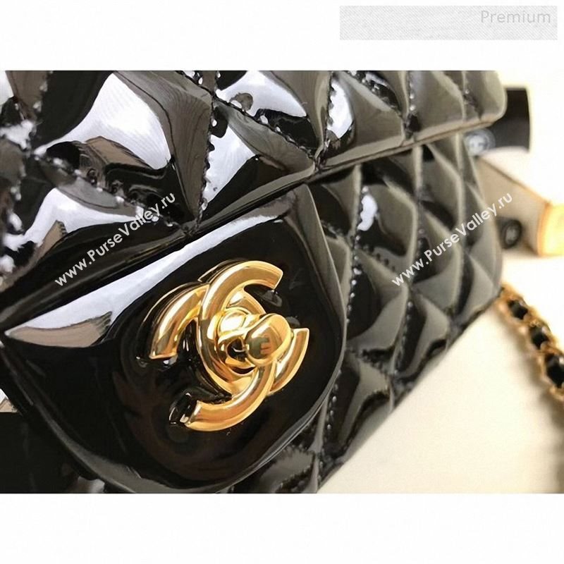 Chanel Patent Calfskin Medium Classic Flap Bag A1112 Black(Gold Hardware) (YD-9122879)