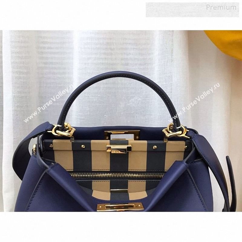 Fendi Iconic Medium Striped Lining Bag Navy Blue 2019 (AFEI-9122305)