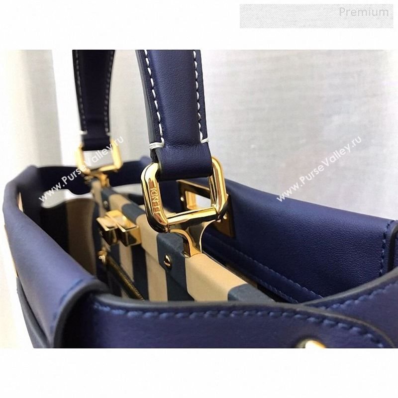 Fendi Iconic Medium Striped Lining Bag Navy Blue 2019 (AFEI-9122305)