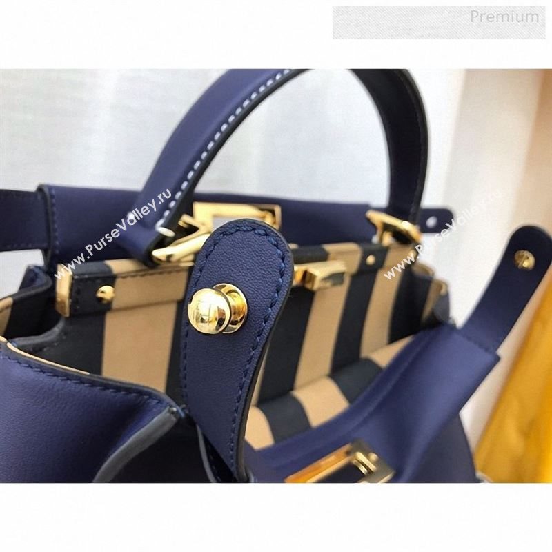 Fendi Iconic Medium Striped Lining Bag Navy Blue 2019 (AFEI-9122305)