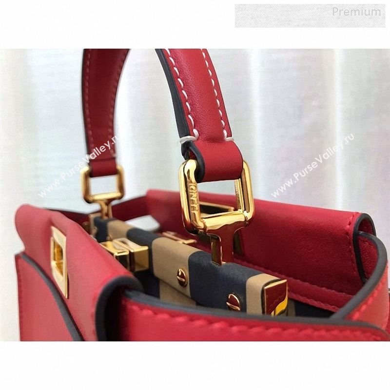 Fendi Iconic Mini Striped Lining Bag Red 2019 (AFEI-9122302)